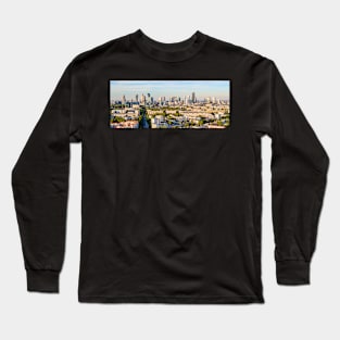 Warsaw city center aerial panorama Long Sleeve T-Shirt